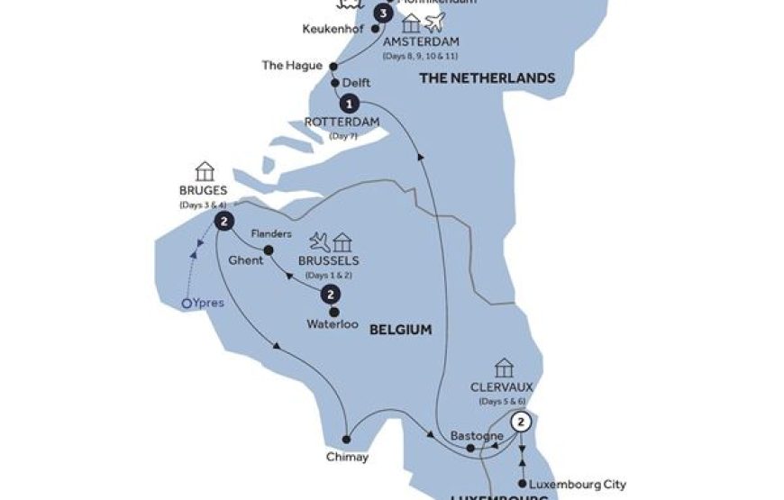 比利时、卢森堡和荷兰的商务之旅（全包商务旅游+签证机票）